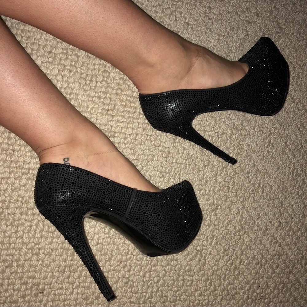 SOLD!! Black Gem Heels